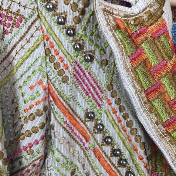 Johnny Was BIYA Jacket Embroider Beaded Blazer S - Picture 4 of 8